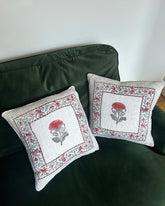 HAND BLOCK PRINTED COTTON JUTE CUSHION COVERS
