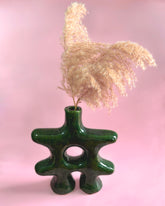 DEEP GREEN GLAZED ODD-BOD VASE