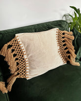 MOROCCAN NEUTRAL JUMBO TASSEL CUSHION COVERS