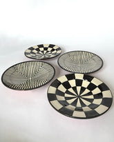 SET OF 4 HAND-PAINTED DINNER PLATES