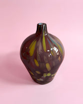 MEDIUM PURPLE SPECKLED BLOWN GLASS VASE