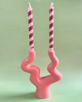 PINK GLAZED WIGGLE VASE