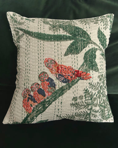 PRINTED KANTHA CUSHION COVER