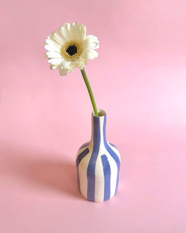 PURPLE STRIPE BOTTLE VASE