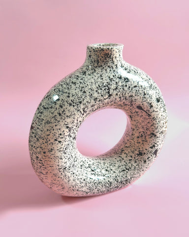 SPECKLE GLAZED MONO LARGE DOUGHNUT VASE