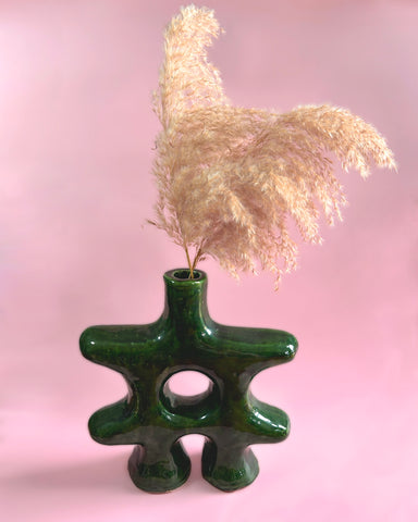 DEEP GREEN GLAZED ODD-BOD VASE