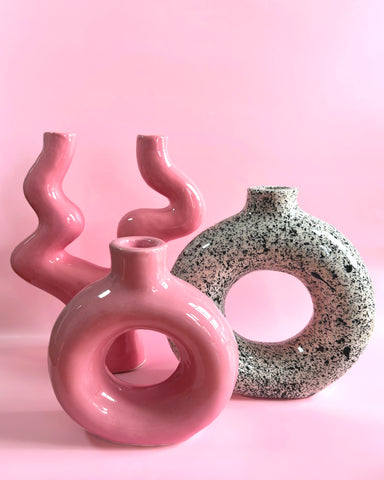 SPECKLE GLAZED MONO LARGE DOUGHNUT VASE