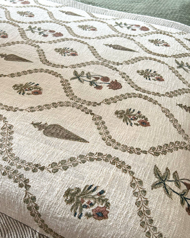 FLORAL MOTIF JUTE THROW