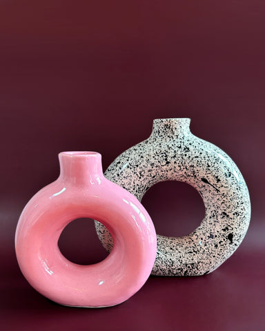 SPECKLE GLAZED MONO LARGE DOUGHNUT VASE