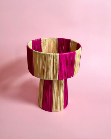 SMALL RAFFIA BOLD STRIPE TABLE LAMP
