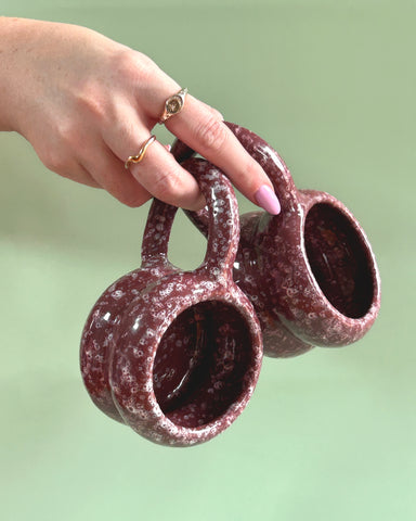 BURGUNDY SPECKLED  BUBBLE CUPS
