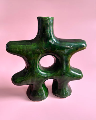 DEEP GREEN GLAZED ODD-BOD VASE
