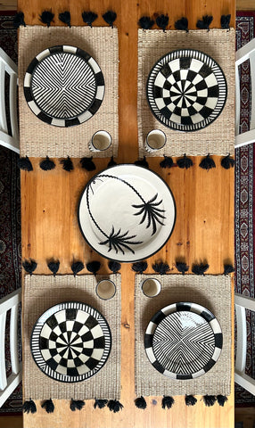 HAND-PAINTED PALM SERVING PLATE