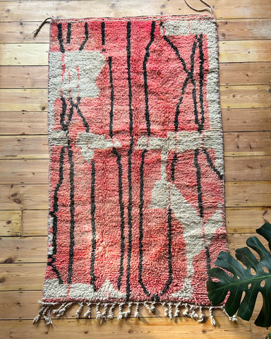 MOROCCAN PINK ABSTRACT LINEAR RUG