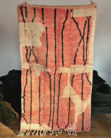MOROCCAN PINK ABSTRACT LINEAR RUG