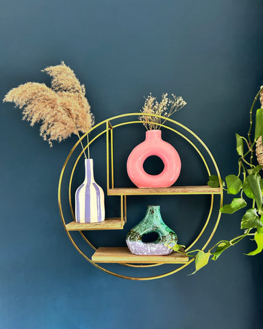 PINK GLAZED MINI DOUGHNUT VASE