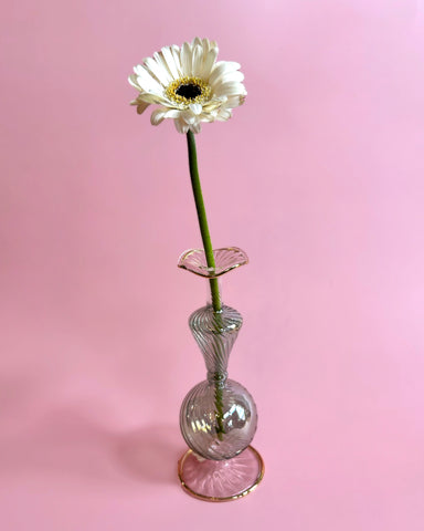 GREEN BLOWN GLASS PERFUME VASE